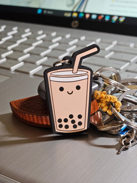 MaybeDaily Bubble Tea Keychain Custom Adorable charm gift accessory boba idea for friends and milk tea lovers kawaii