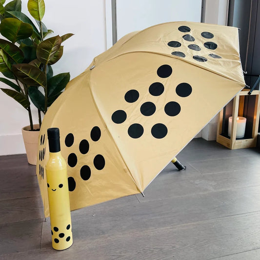 MaybeDaily Cute Bubble Tea-Themed Umbrella for Rainy Days